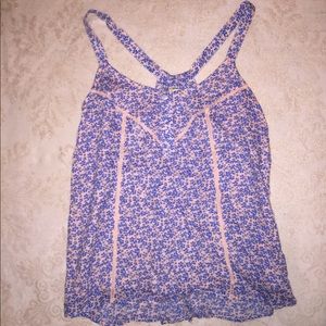 Floral Blue and Pink Tank Top